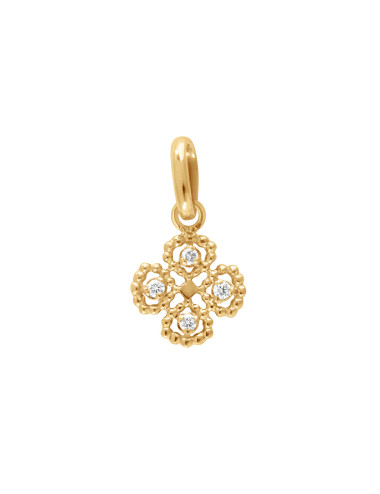 TREFLE LUCKY PENDANT 18K GOLD DIAMONDS