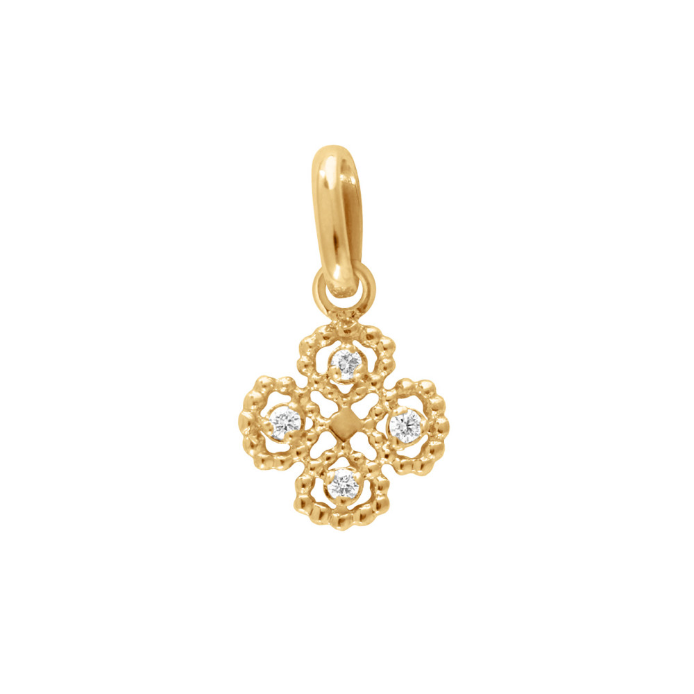 TREFLE LUCKY PENDANT 18K GOLD DIAMONDS