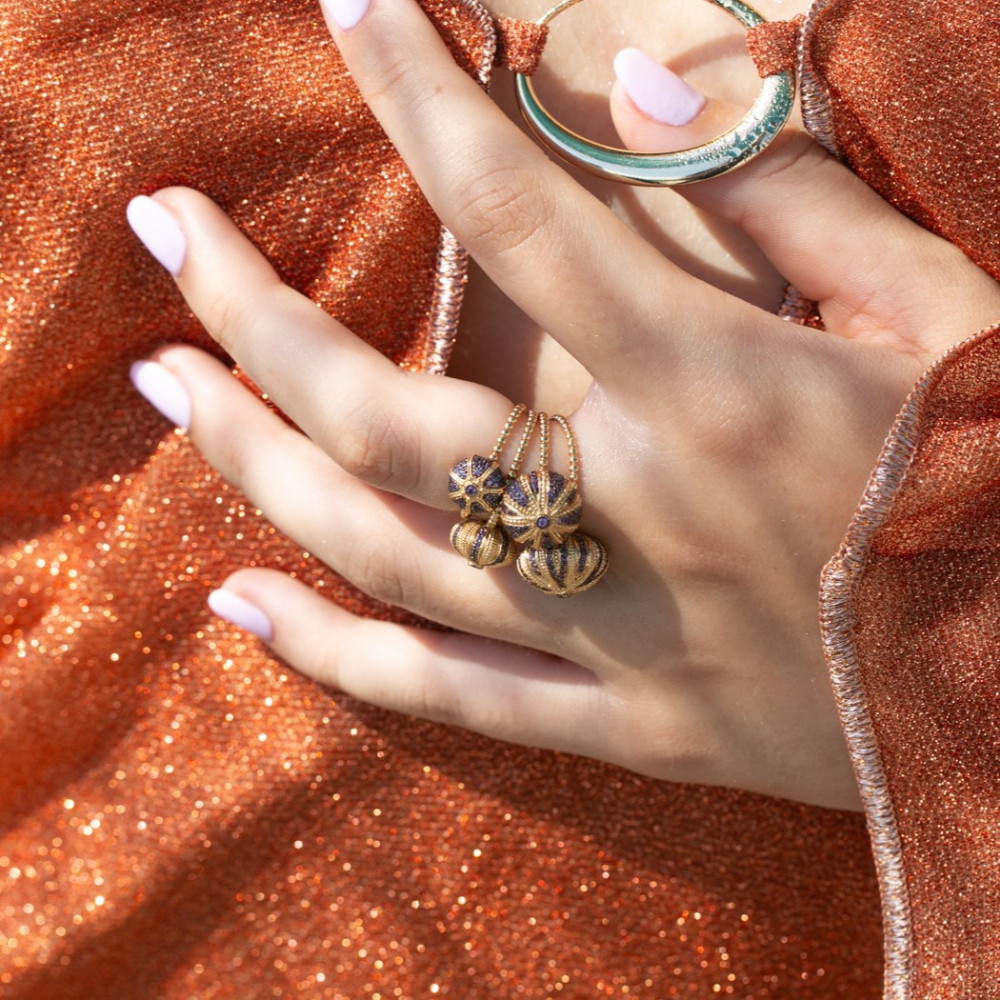 GM tanzanite urchin ring