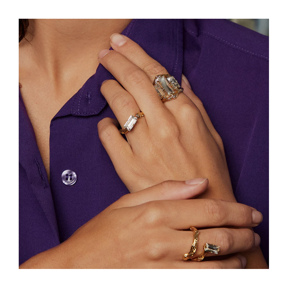 Baguette ring large model IMAÏ - 1