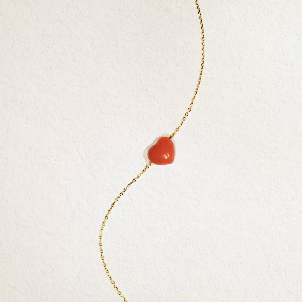 Coral Heart Necklace