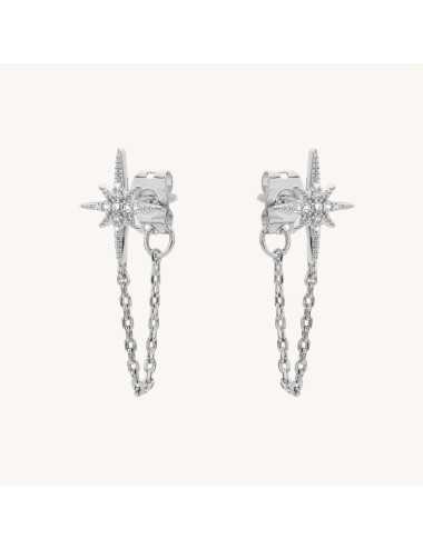 BOUCLES D'OREILLES DIWALI CHAIN SILVER 