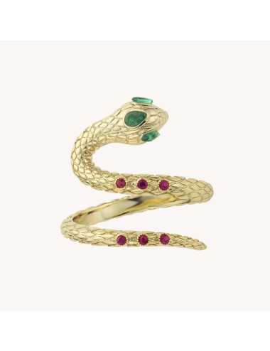 BAGUE GREEN FUCHSIA SNAKE