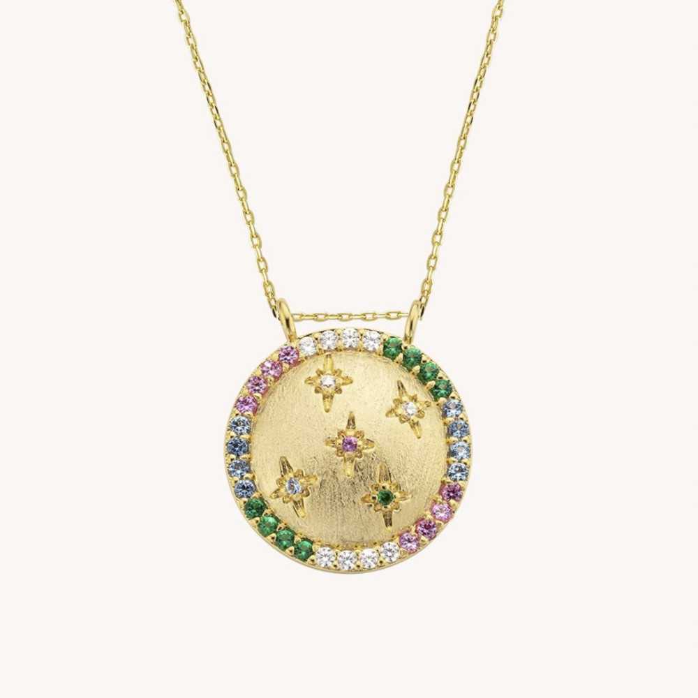 Rainbow moon necklace