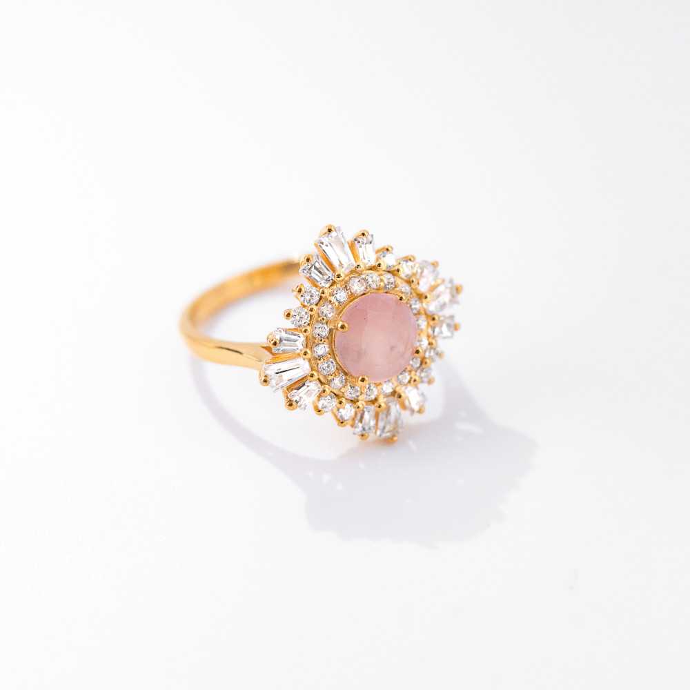 Mina pink quartz ring