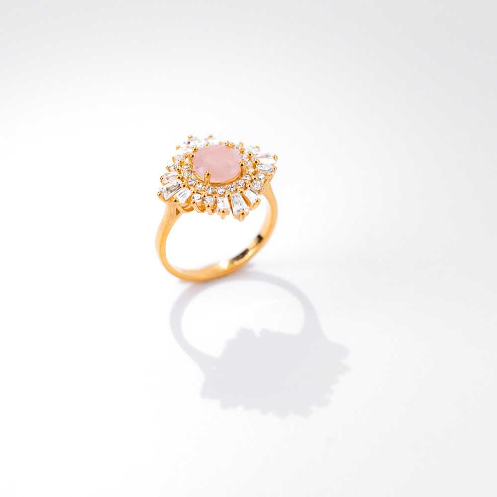 Mina pink quartz ring