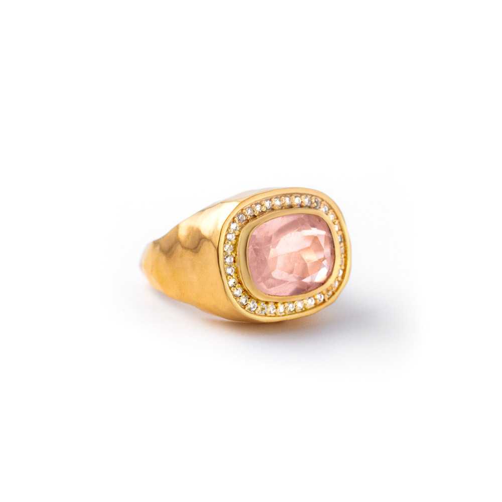 Petra rose quartz ring