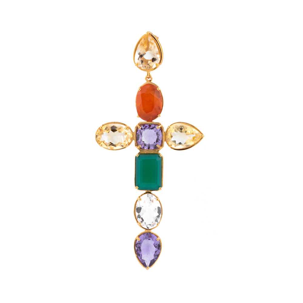 Citrine Santa Earrings