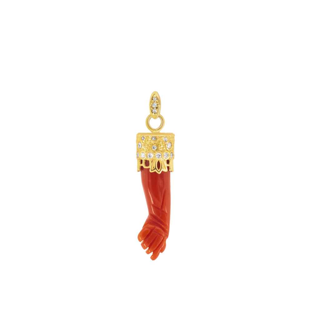 Pendentif corail Carré