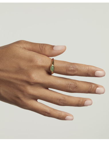 Nomad Chevalière ring Green aventurine