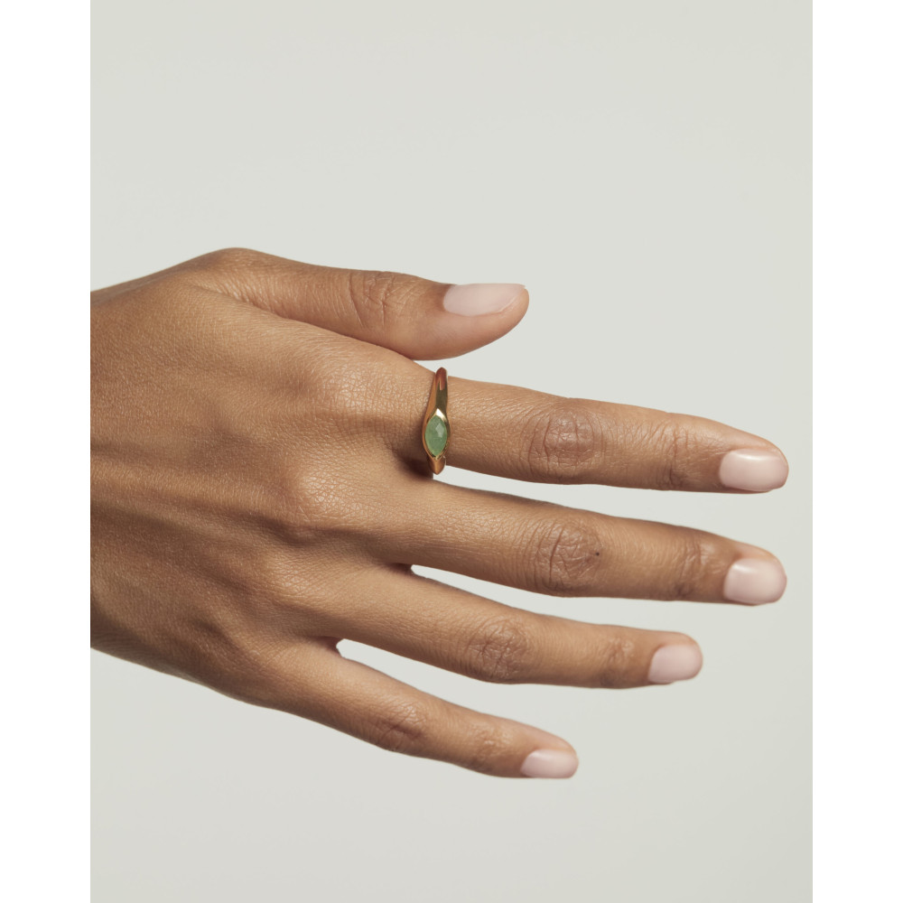 Nomad Chevalière ring Green aventurine