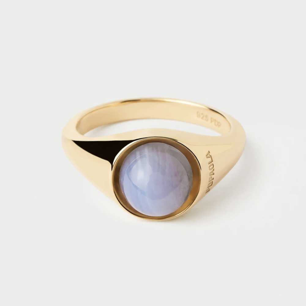 Moon Blue Lace Agate Ring