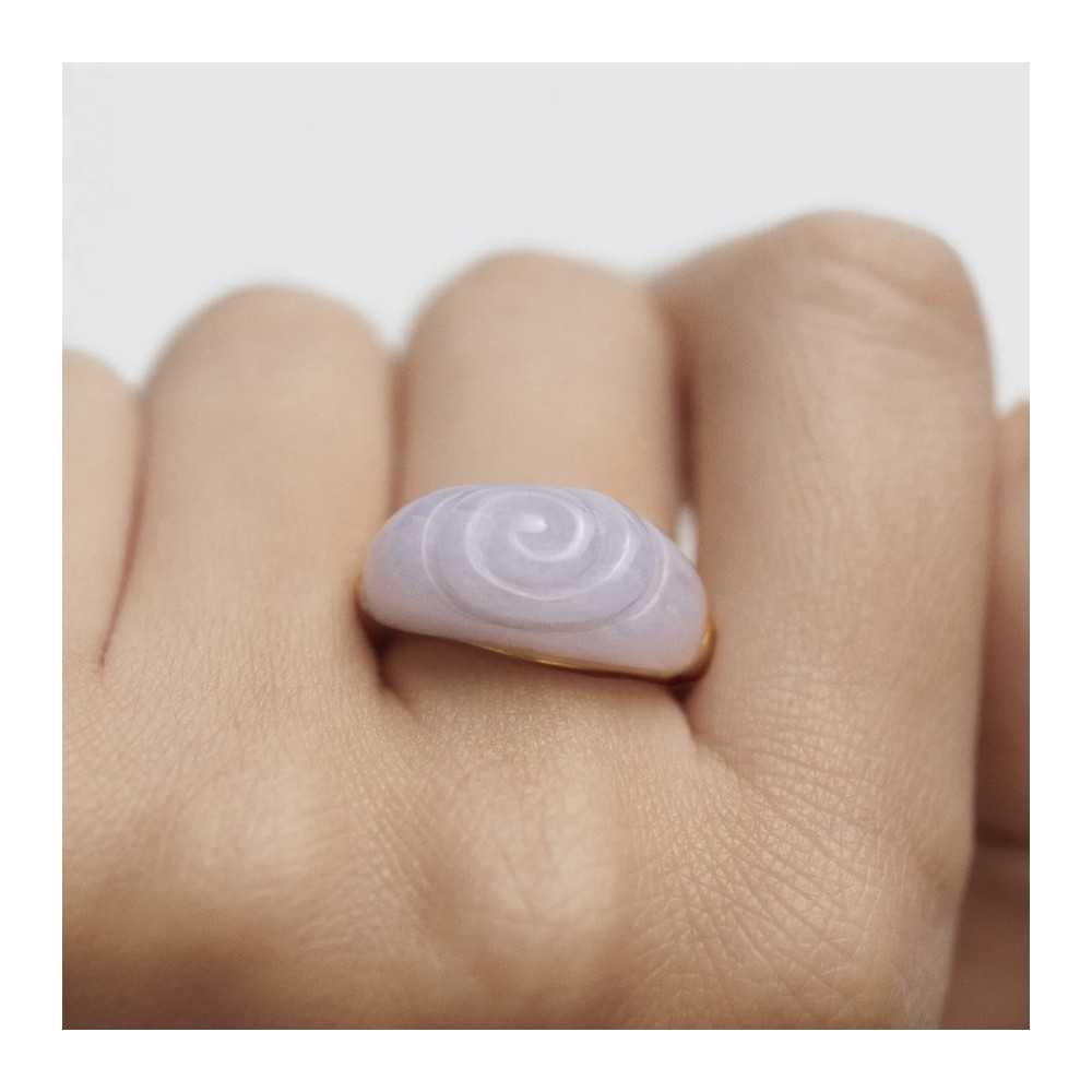 Shell Blue Lace Agate Ring