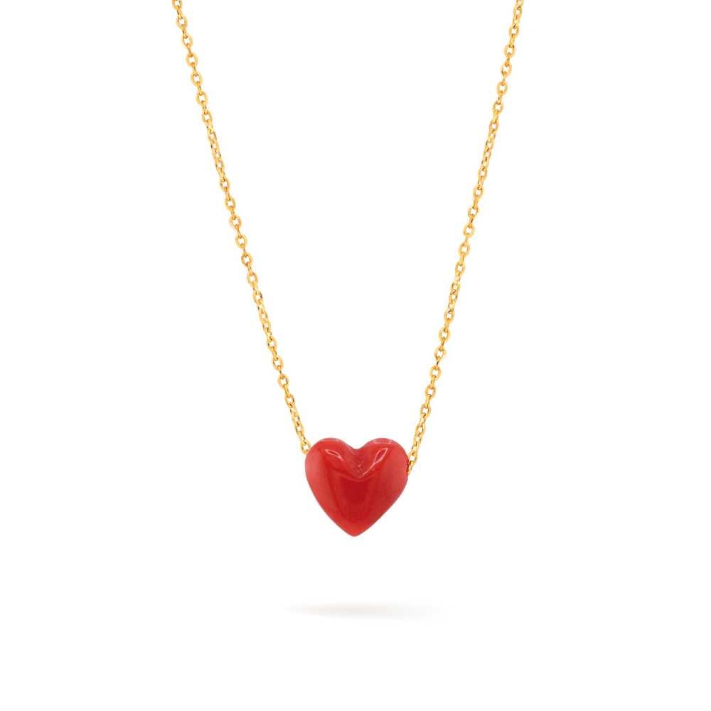 Coral Heart Necklace