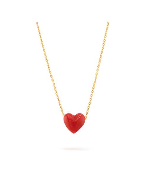 Coral Heart Necklace