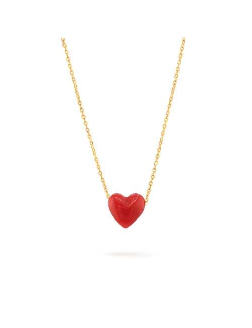 Collier Coeur Corail