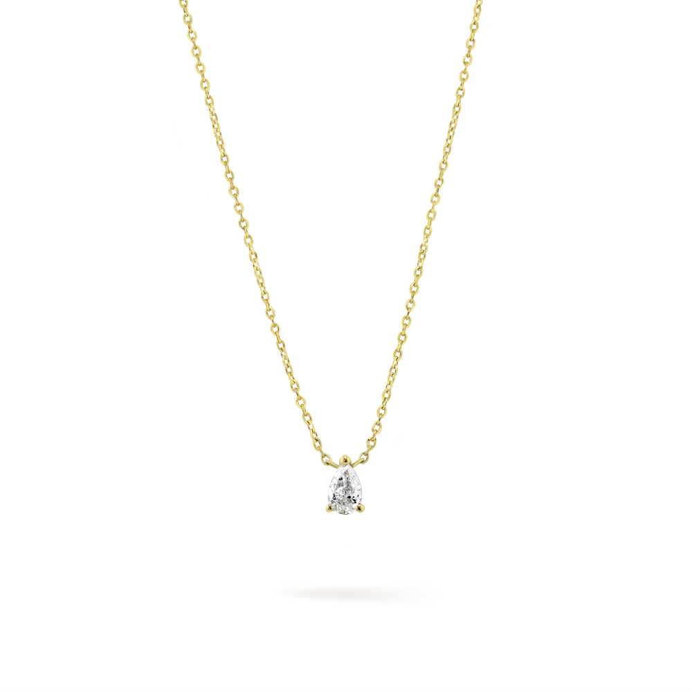 Collier solitaire poire