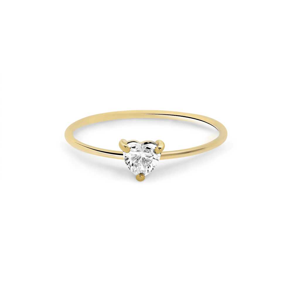 Solitaire heart ring