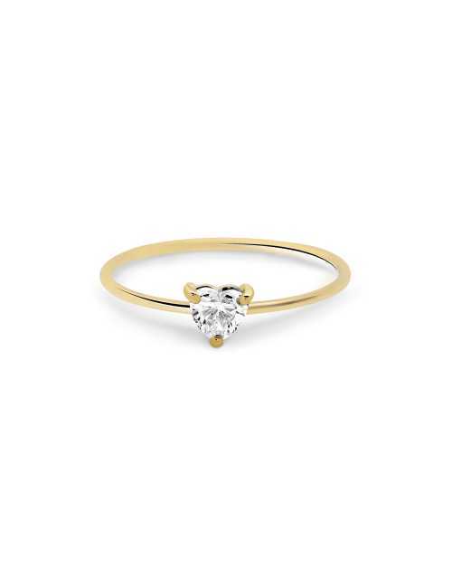 Heart solitaire ring
