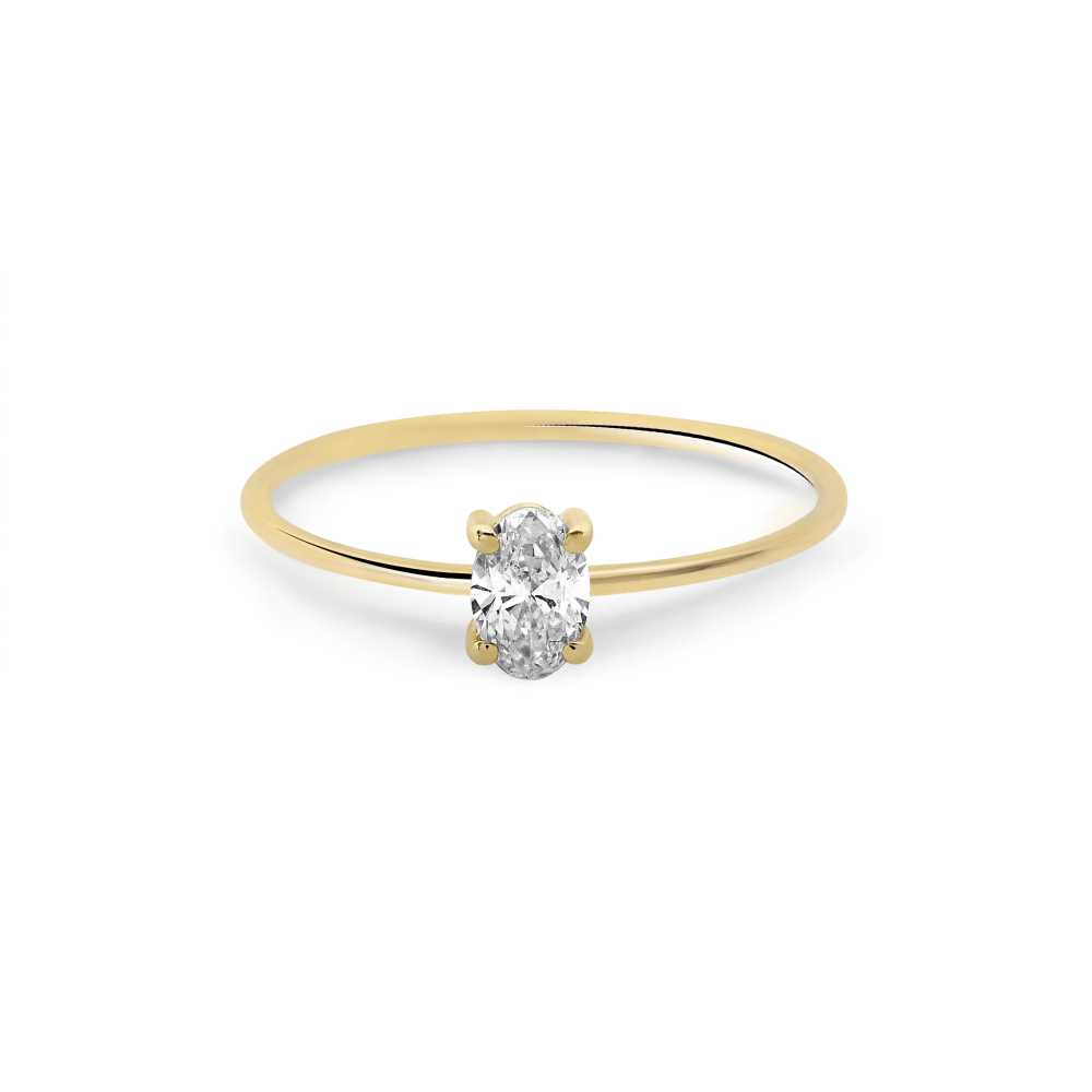 Bague solitaire ovale