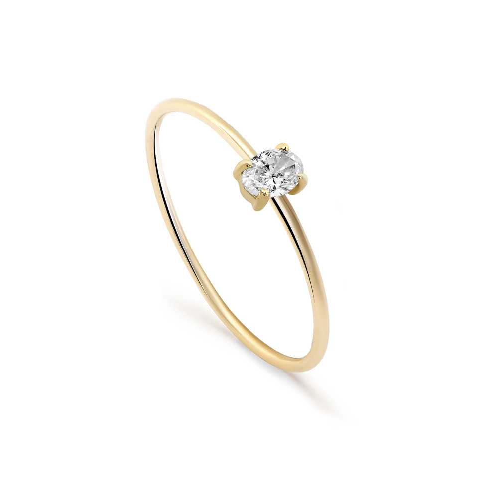 Bague solitaire ovale