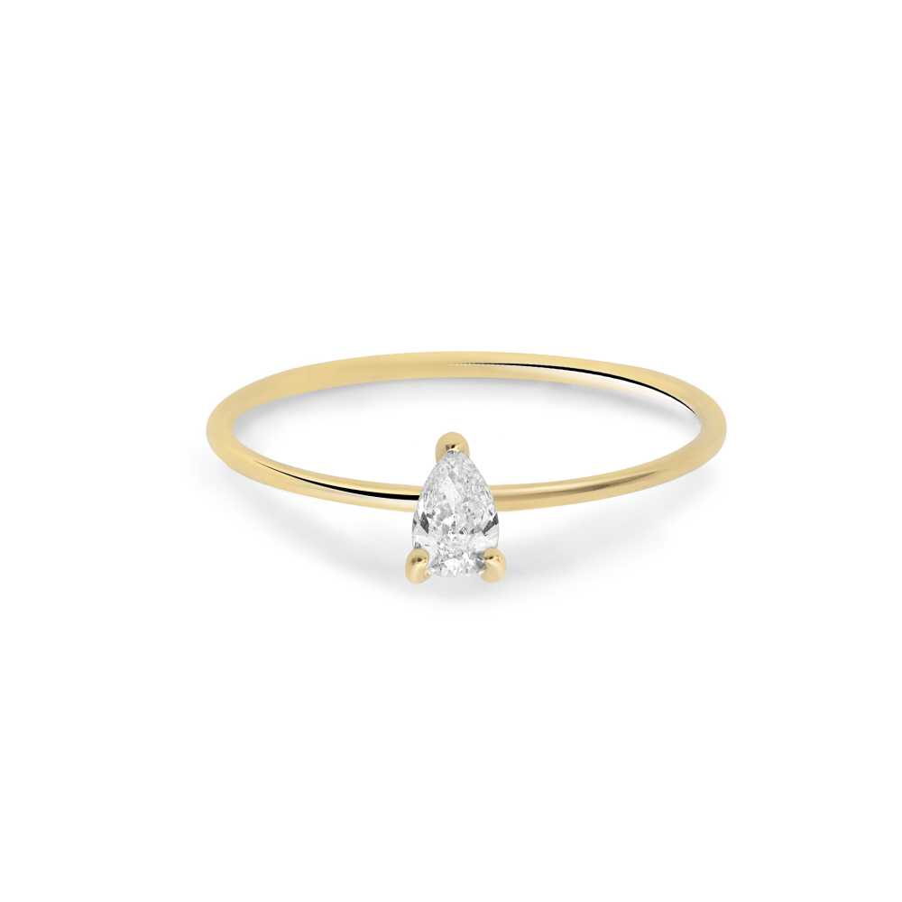 Pear solitaire ring