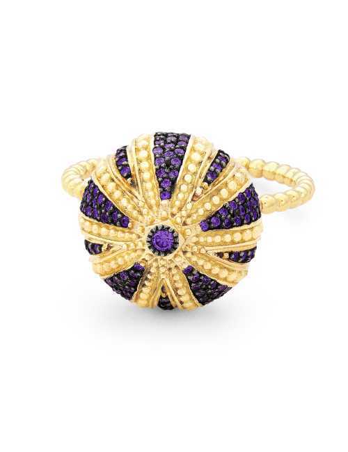 Bague oursin MM tanzanites