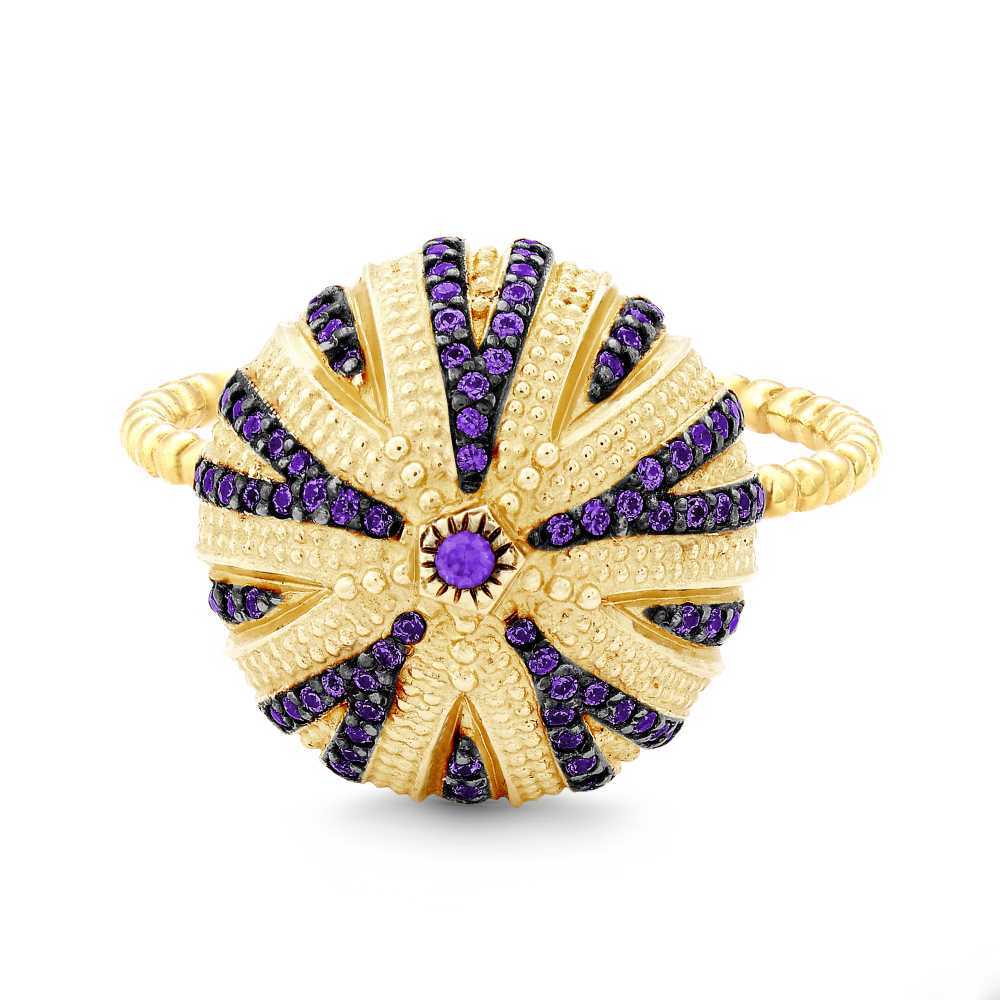 GM tanzanite urchin ring