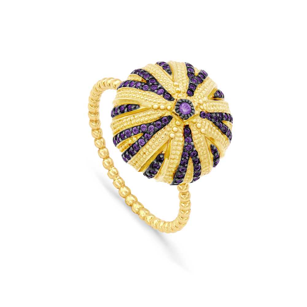 GM tanzanite urchin ring