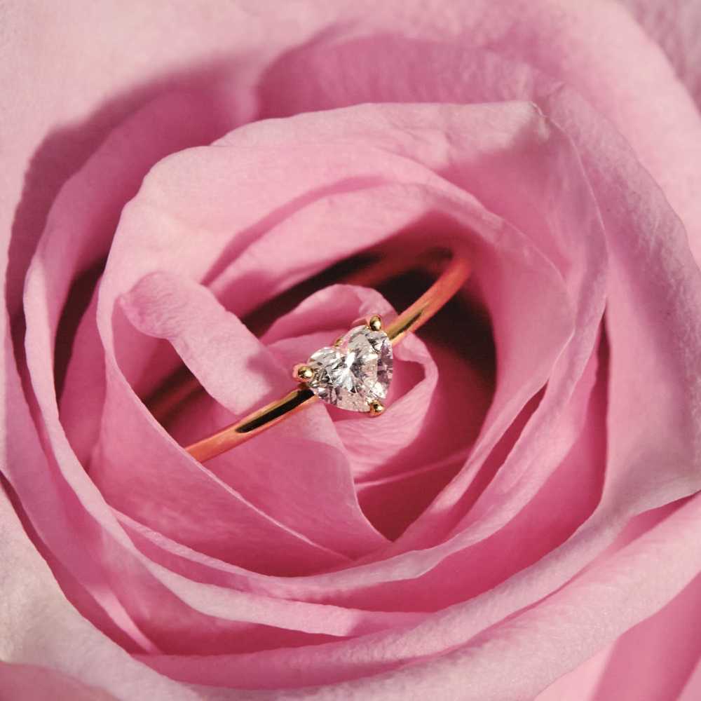 Bague solitaire coeur