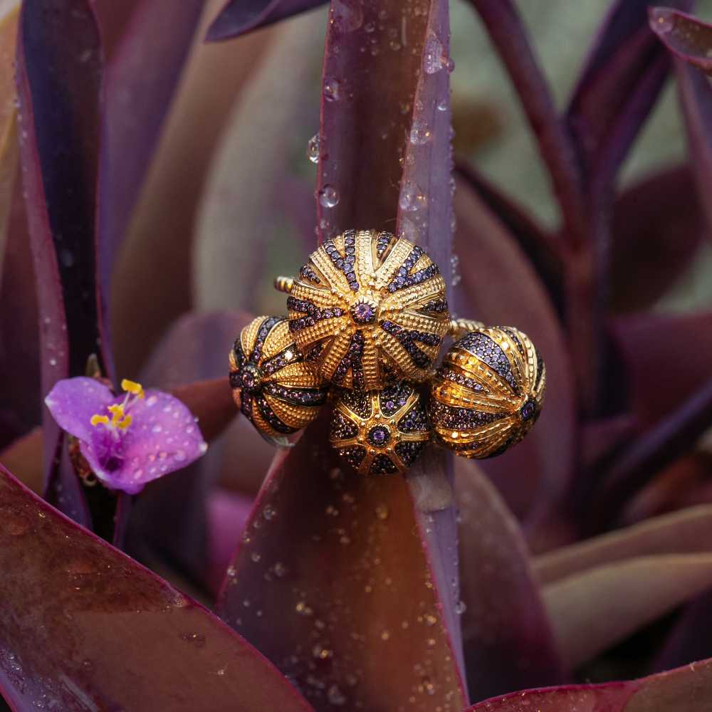 Bague oursin MM tanzanites