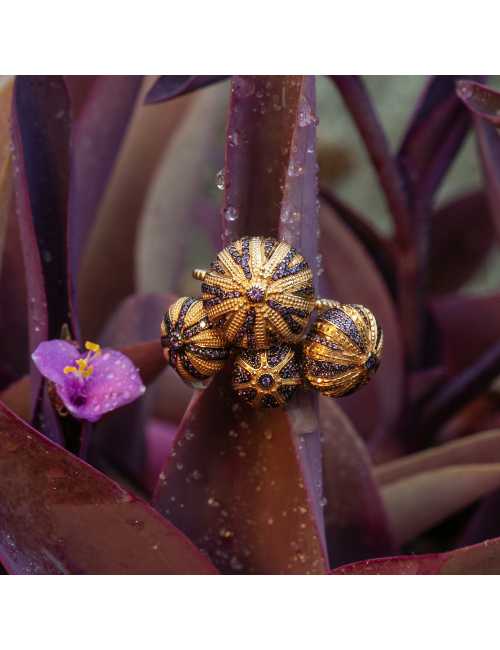 Bague oursin MM tanzanites