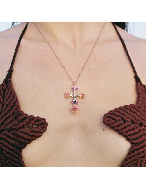 Multicolored Lace Cross...
