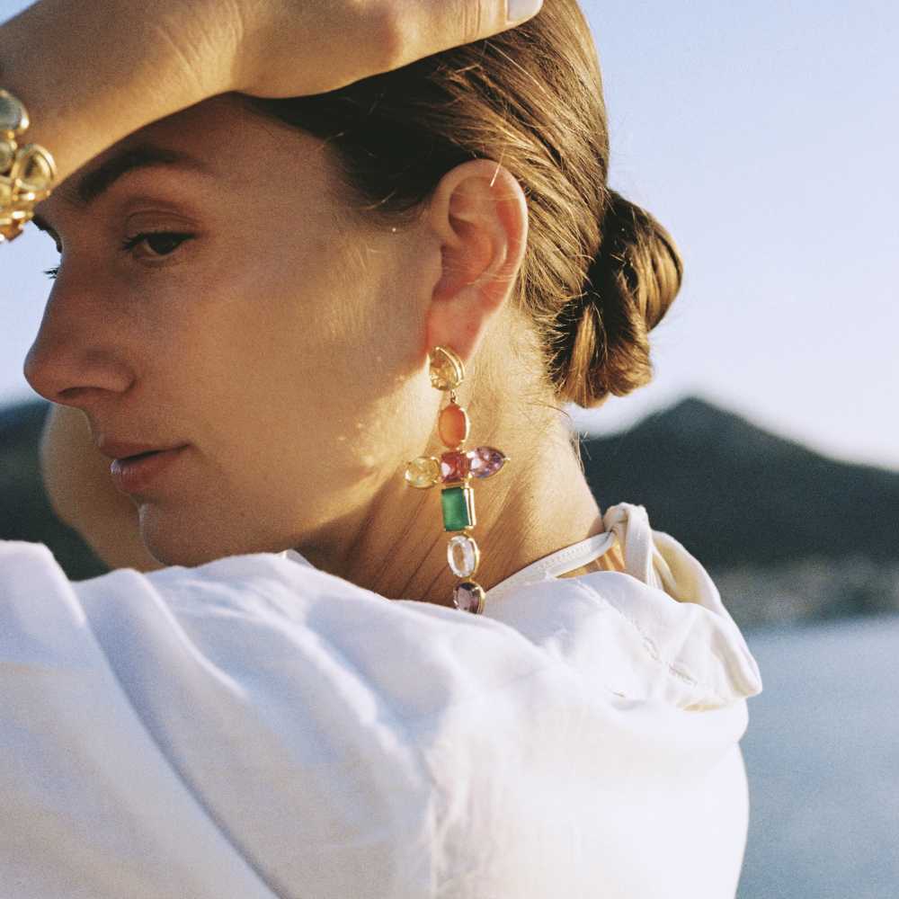 Citrine Santa Earrings