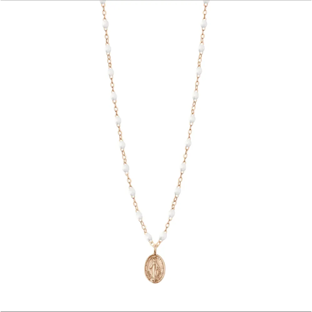Collier Madone Blanc Or rose